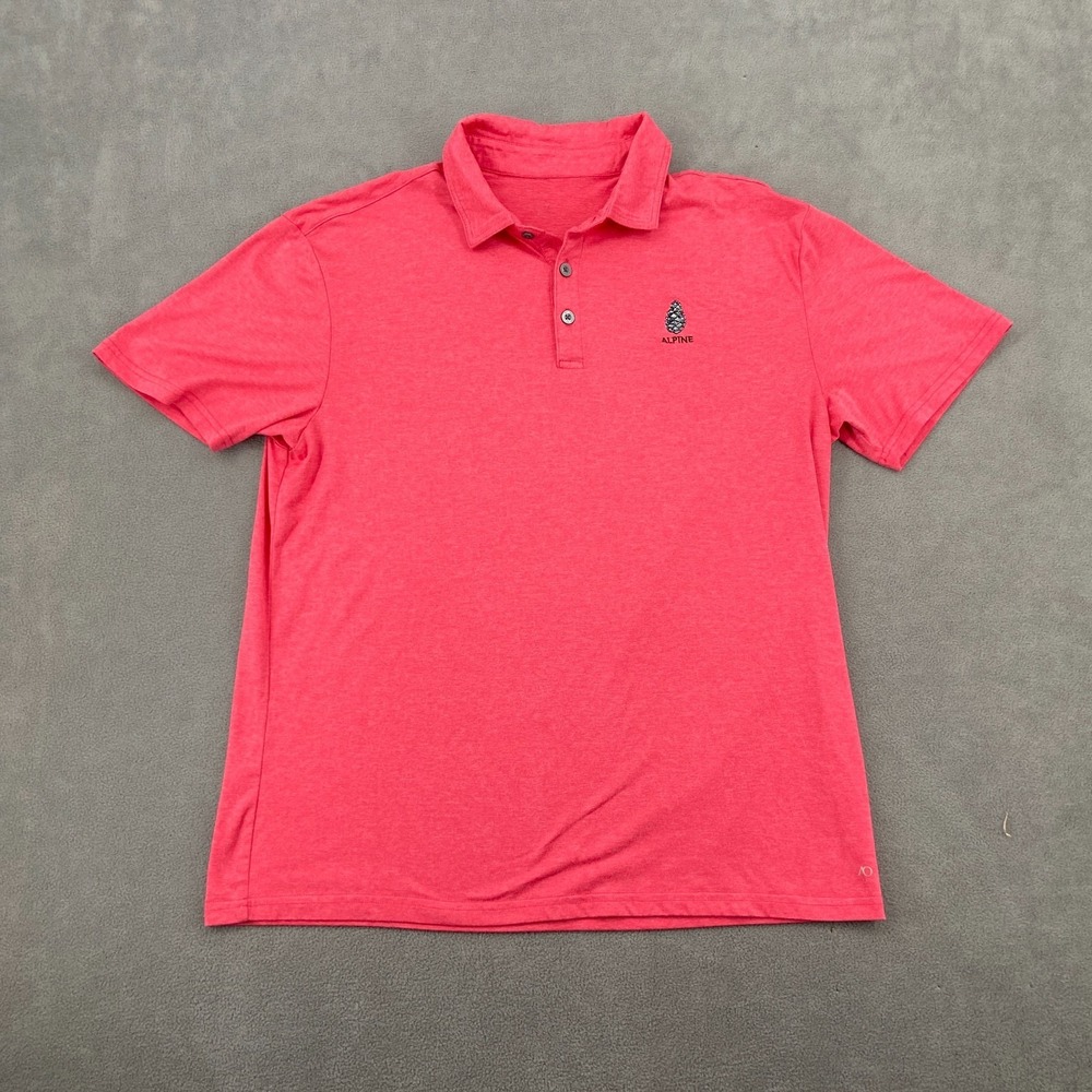 Alpine Pro Deter Polo Shirt Mens XL Coral Pink Embroidered Logo Golf Performance